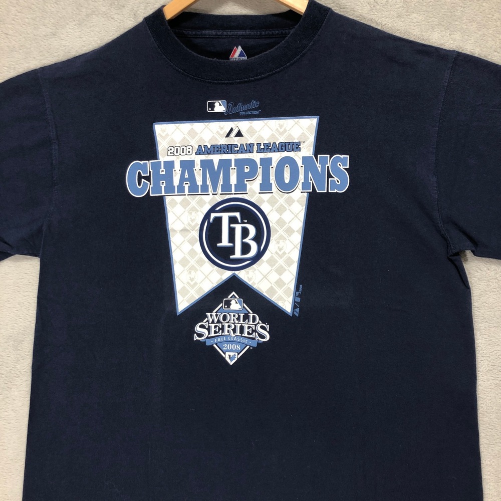 Majestic Tampa Bay Rays 2008‎ Champions World Series T-Shirt Large